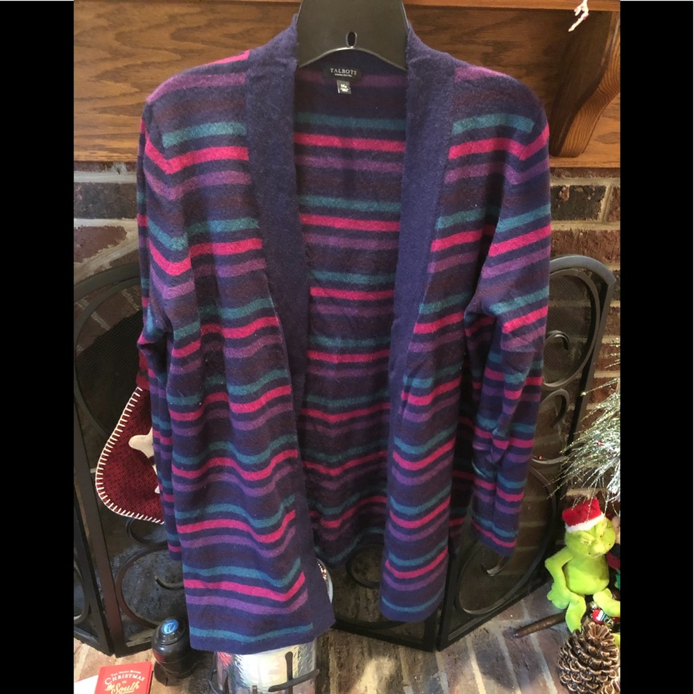 Talbots Colorful stripped cardigan.